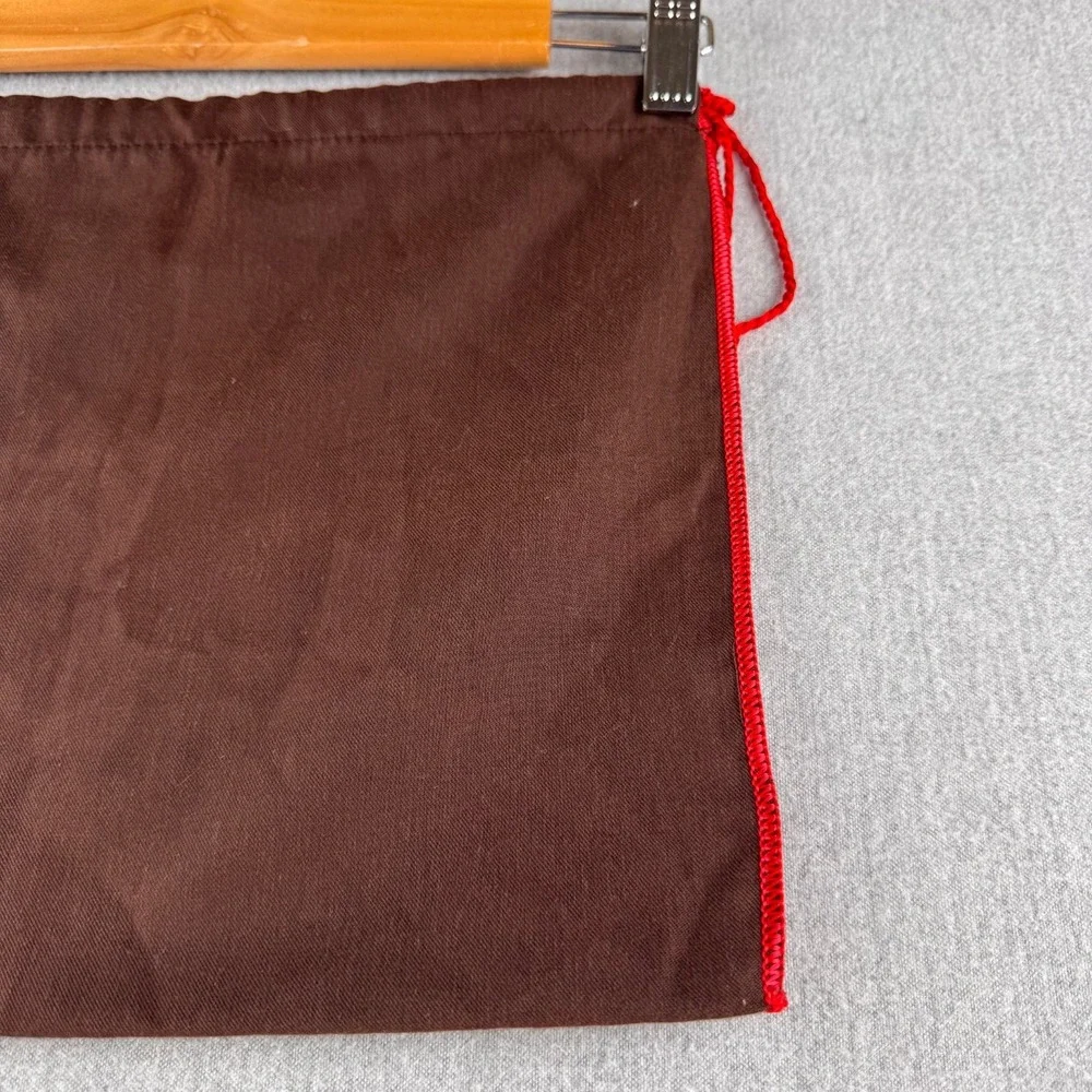 Coach Dust Bag Brown Red Trim Drawstring Storage Pouch Red Trim 13.5